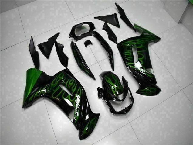 Best 2006-2008 Green Flame Kawasaki EX650 Motorcycle Fairing Kits