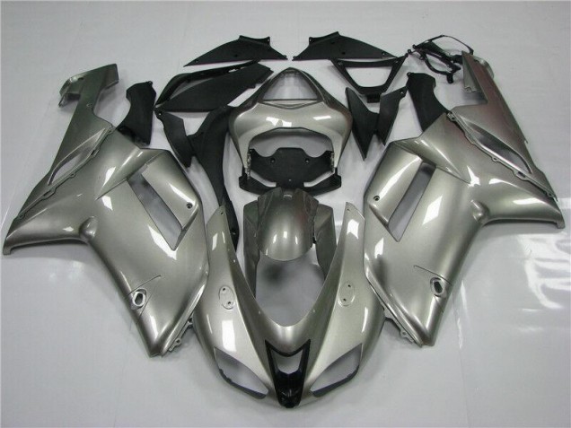 Best 2007-2008 Grey Kawasaki ZX6R Moto Fairings
