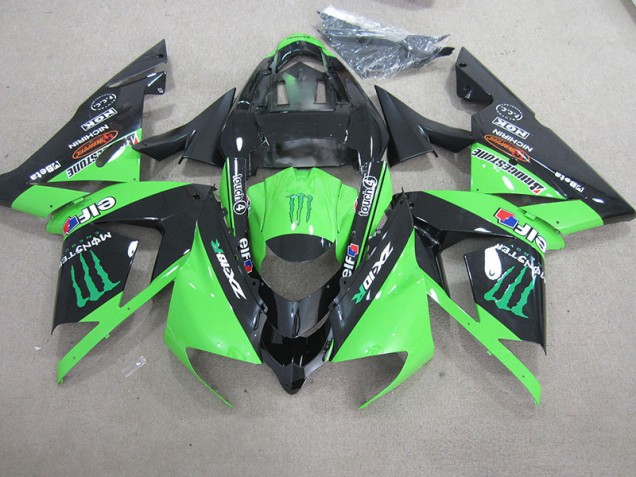 Best 2003-2005 Black Green Monster Kawasaki ZX10R Motorcycle Fairing Kits