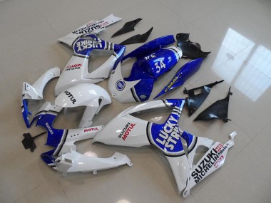 Best 2006-2007 Blue White Lucky Strike Motul 34 Suzuki GSXR750 Motorcycle Fairing Kit
